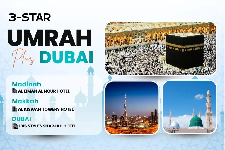3 star umrah plus dubai package for 10 nights