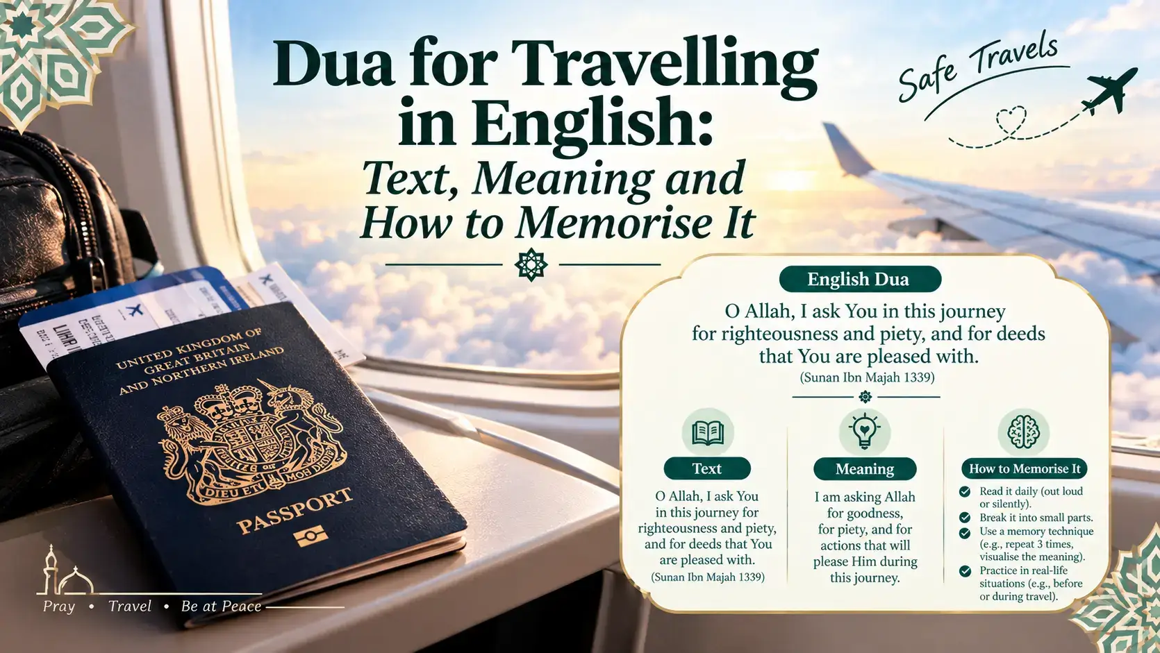 Dua for Travelling in English Text, Meaning and How to Memorise It